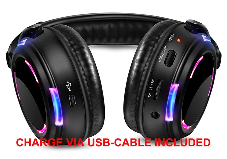UHF RF Silent Disco Headphones Wireless DJ Headset - ElectronAge