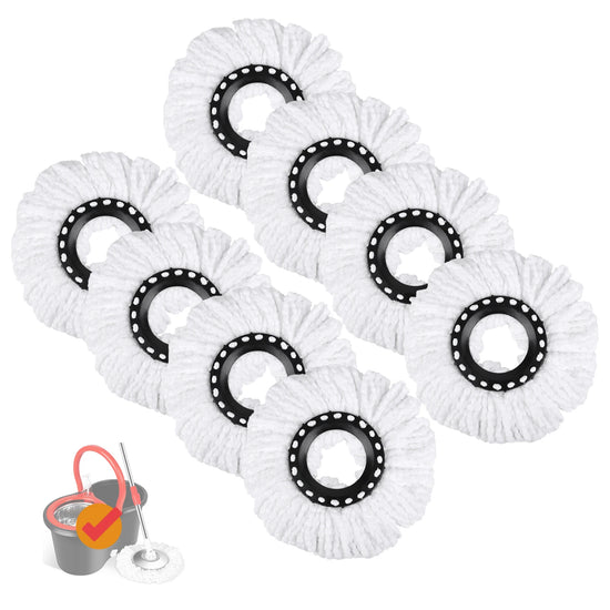 Spin Mop and Bucket Set Replacement Heads, 4/8 peices Microfiber Refill s for Choose, Dual Use of Dry and Wet