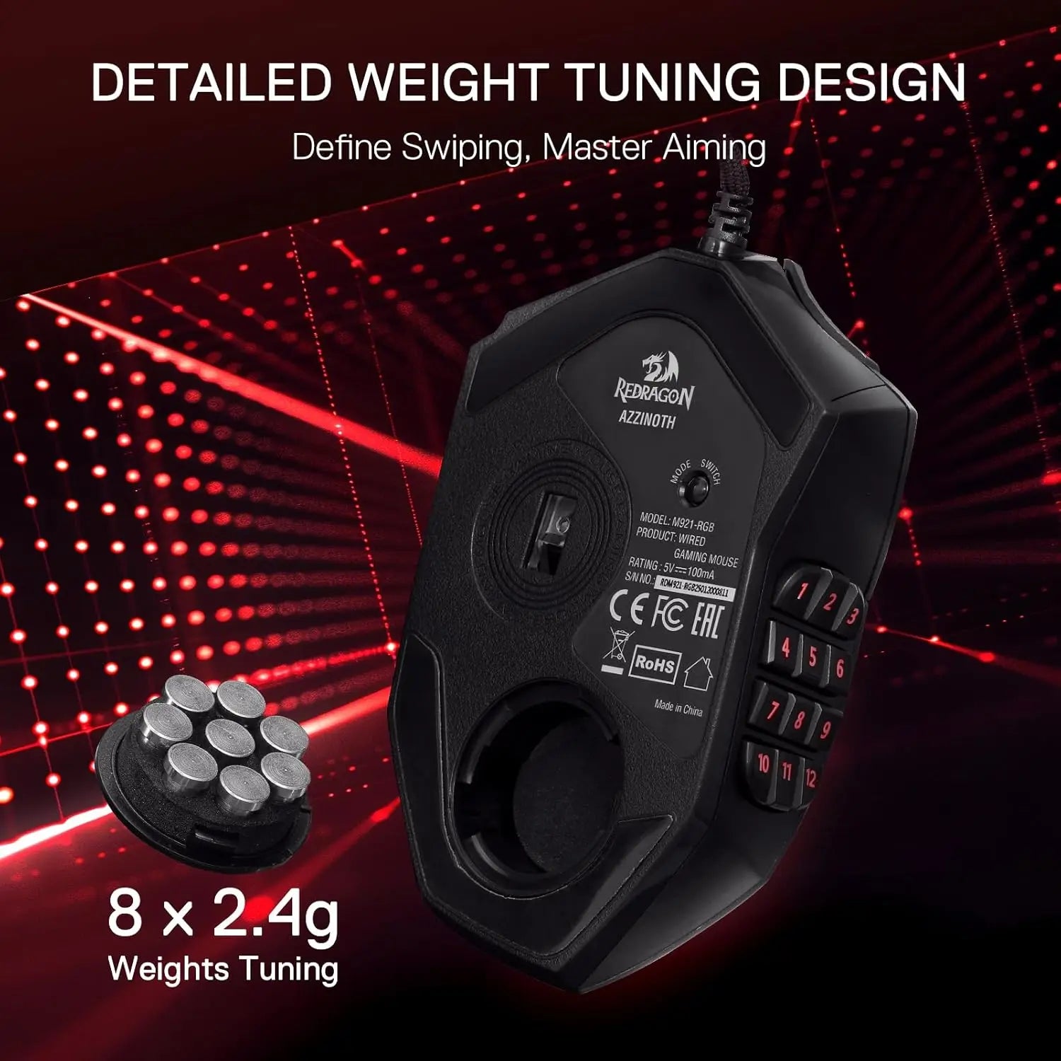 Redragon M921 MMO Gaming Mouse 12400 DPI - ElectronAge