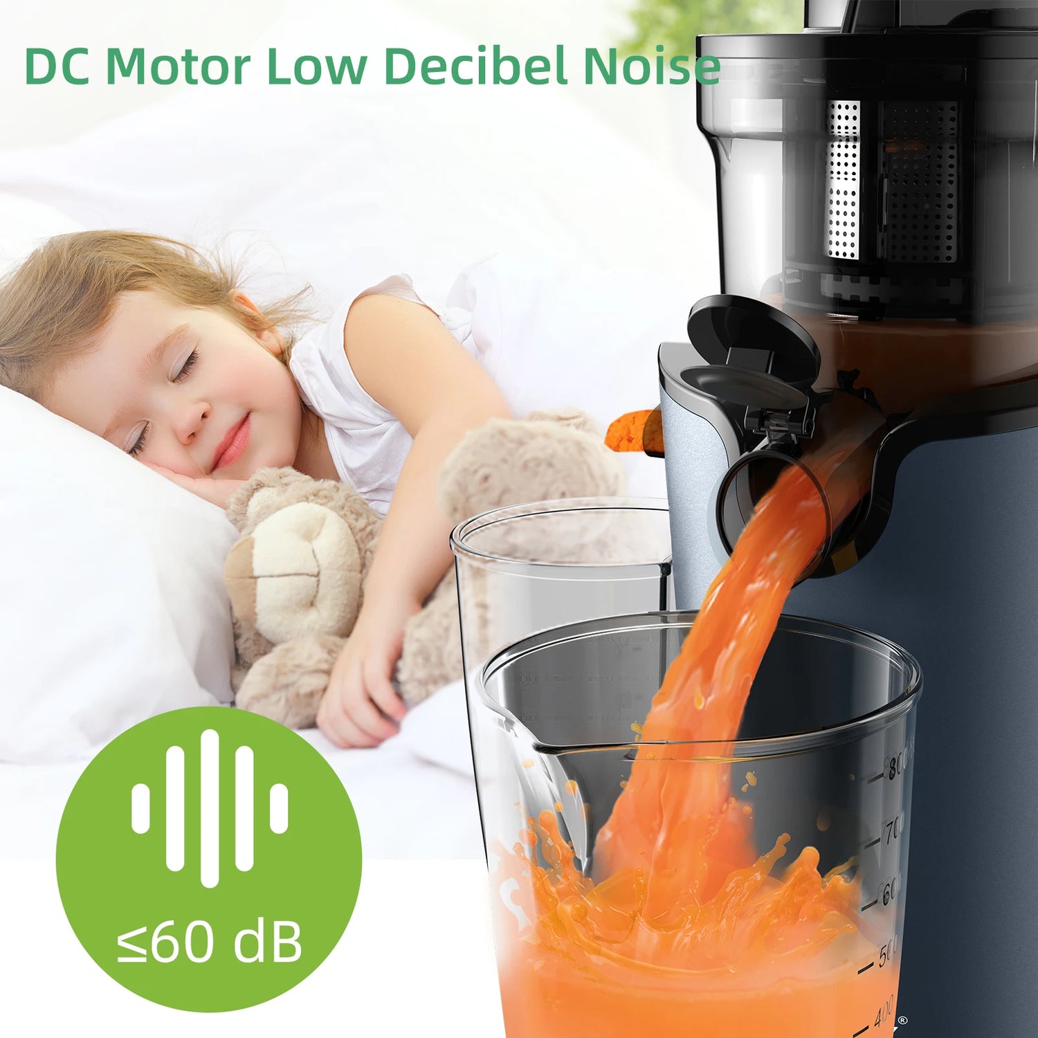 BioloMix Cold Press Juicer with 78mm Feed Chute, 200W 40-65RPM Powerful Motor Slow Masticating Juice Extractor Fits Whole Fruits - ElectronAge