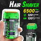 Professional Hair Clipper Trimmer Kit for Men with Travel Case, Rechargeable, LED Display, Green