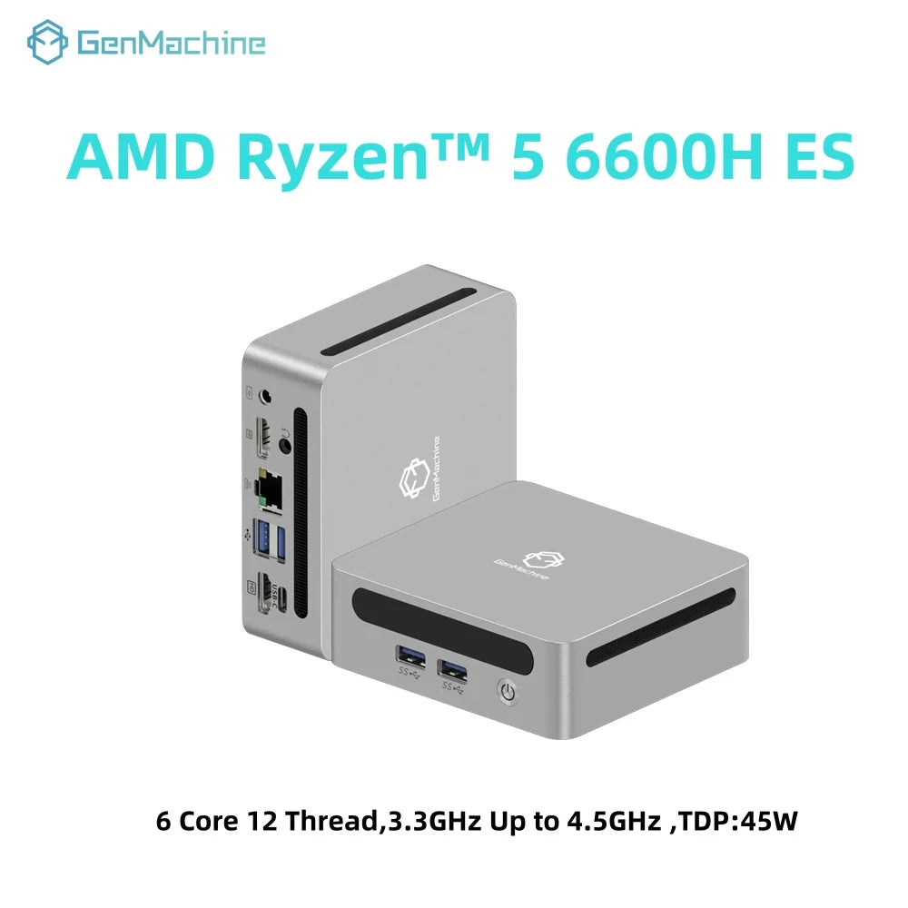 GenMachine AMD Ryzen 5 6600H ES 4.5GHz 45W Mini PC - ElectronAge
