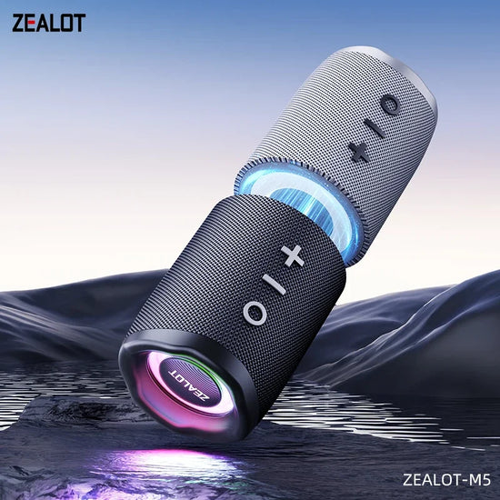 ZEALOT-M5 Magnetic Bluetooth Speaker 2-in-1 Power on Couplet Mini Speaker Macaron Color Dual Channel RGB Light Bluetooth 5.4
