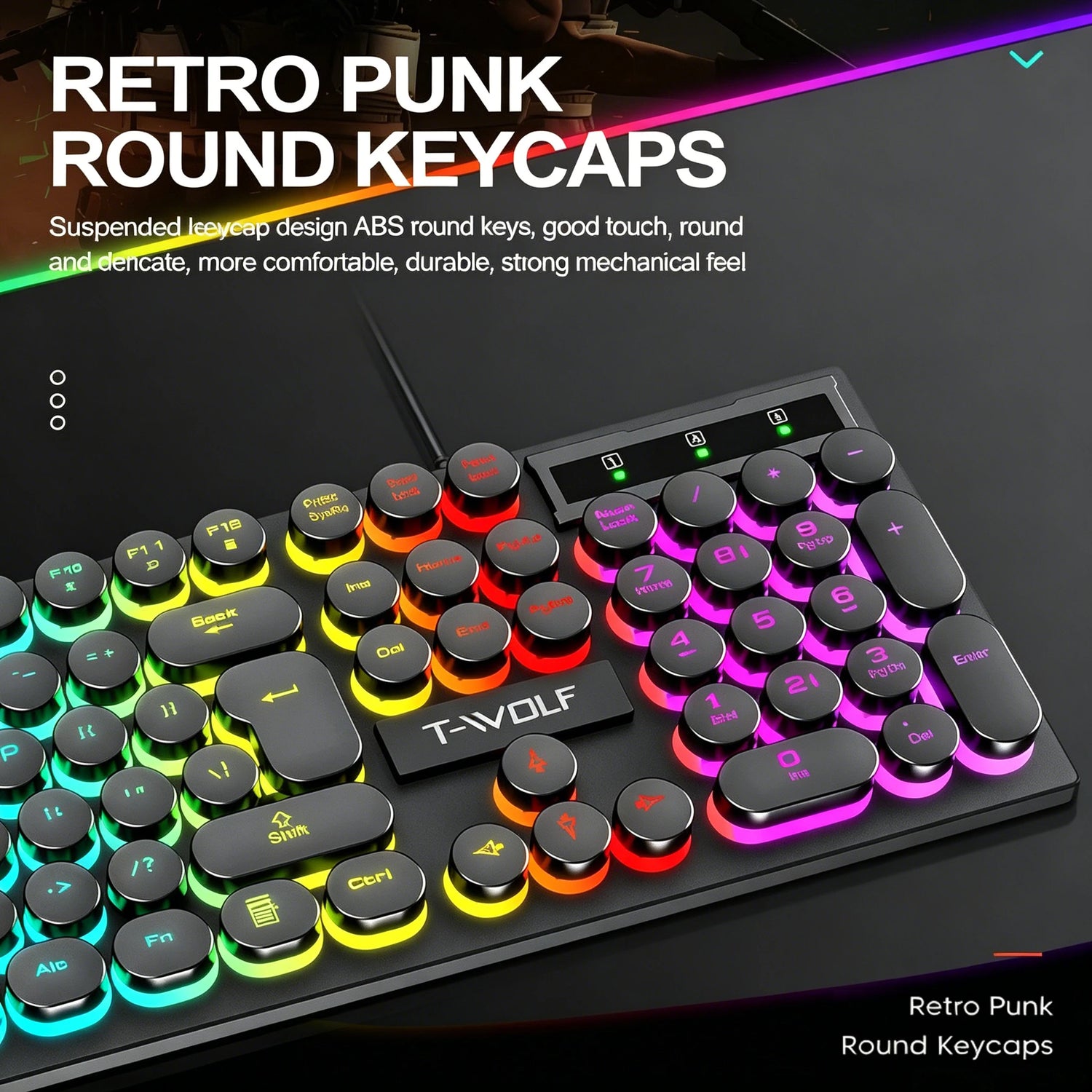 Typewriter style Mechanical feel Gaming Keyboard - ElectronAge
