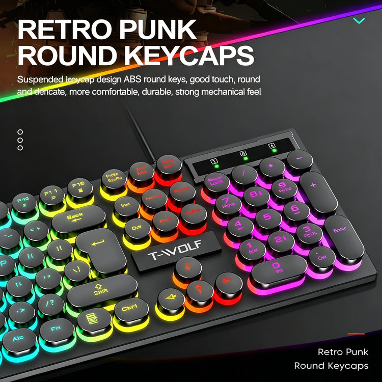 Typewriter style Mechanical feel Gaming Keyboard - ElectronAge