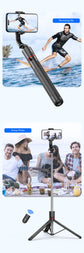 Roreta Selfie Stick Tripod Extendable With light Wireless Bluetooth Remote Portable Smartphone Stand Mount For iOS Android Phone