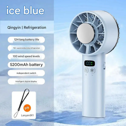 XIAOMI 5200mAh Portable Handheld Fan with Double Ice Cooling, High-Speed Rechargeable USB Fan, Foldable Design
