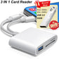 5-in-1 OTG SD TF Memory Card Reader Lightning Type C for iPhone 15 16 iPad Huawei Xiaomi Android MacBook Free 32GB USB Drive