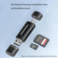 2026 Mini SD TF Card 4-in-1 Multifunction USB Type-C Card Reader External Storage Black Expandable Compatible with USB 2.0