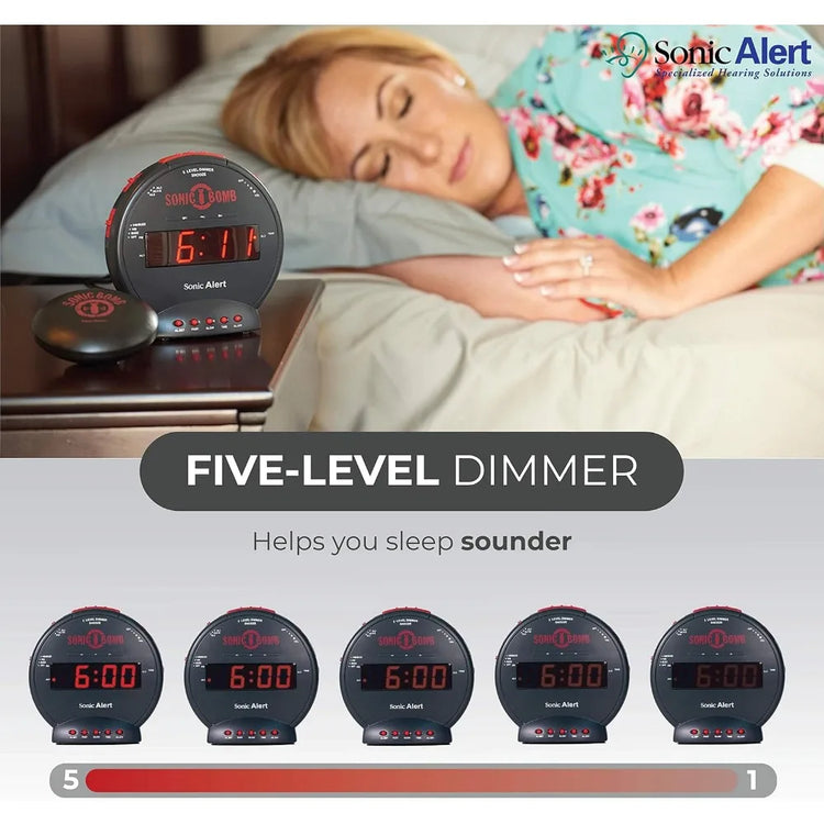 Dual Extra Loud Alarm Clock with Bed Shaker - ElectronAge