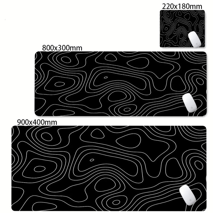 Admisitr XXL Desk Mat Black And White Strata Liquid Mousepad - ElectronAge