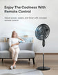 18 inch Oscillating Pedestal Fan with Remote, LED Display, 5 Speeds & 7-Hour Timer