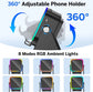 5 In 1 Auto-induction Wireless Induction Speaker 8 RGB Light Phone Stand Surround Sound Portable Bluetooth Phone Holder