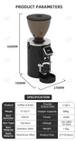 64mm Commercial Coffee Grinder Stainless Steel Flat Burr Quickly Detachable Burr& Powder Channel Quantitative Setting