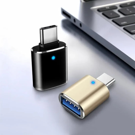1pc LED USB 3.0 To Type C Adapter OTG To USB C Female Connector for Phone