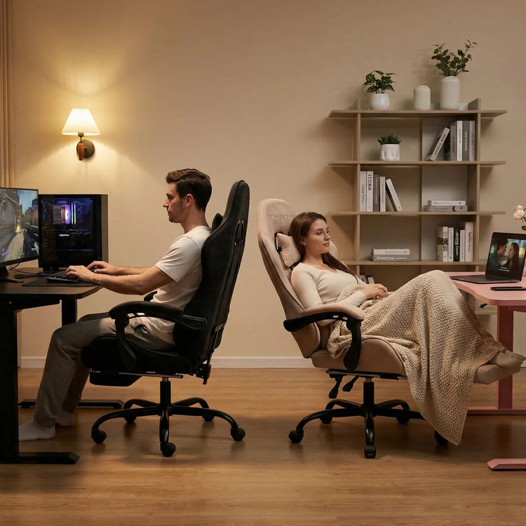 Massage Gaming Chair with 360°-Swivel and Headrest - ElectronAge