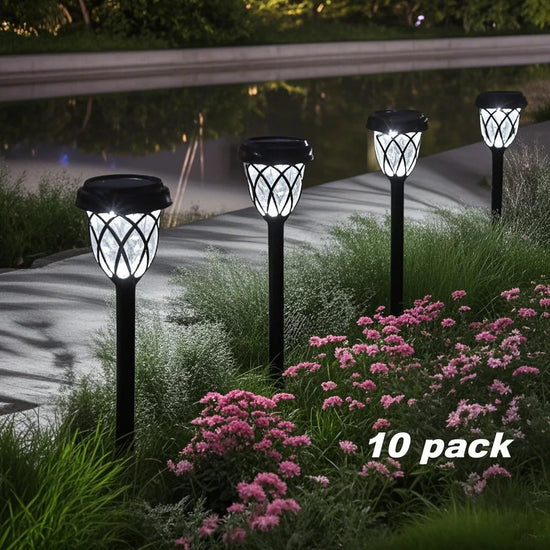 10 Pack solar powered small tube Light and shadow lamplawn lamp light is suitable for courtyard garden lawndecoration landscape