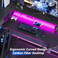 40 Inch Gaming Desk with Power Outlet & LED Lights, L Shaped Computer Gaming Table with 3 Tiers Storage Shelves,, Customized