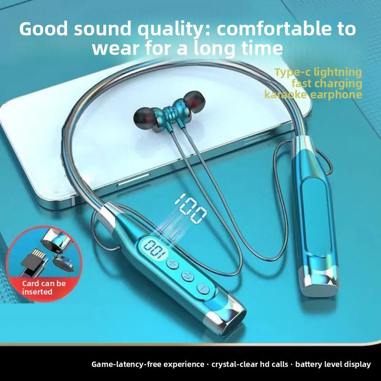 throughpp LED Digital Display Neckband Headphones - ElectronAge