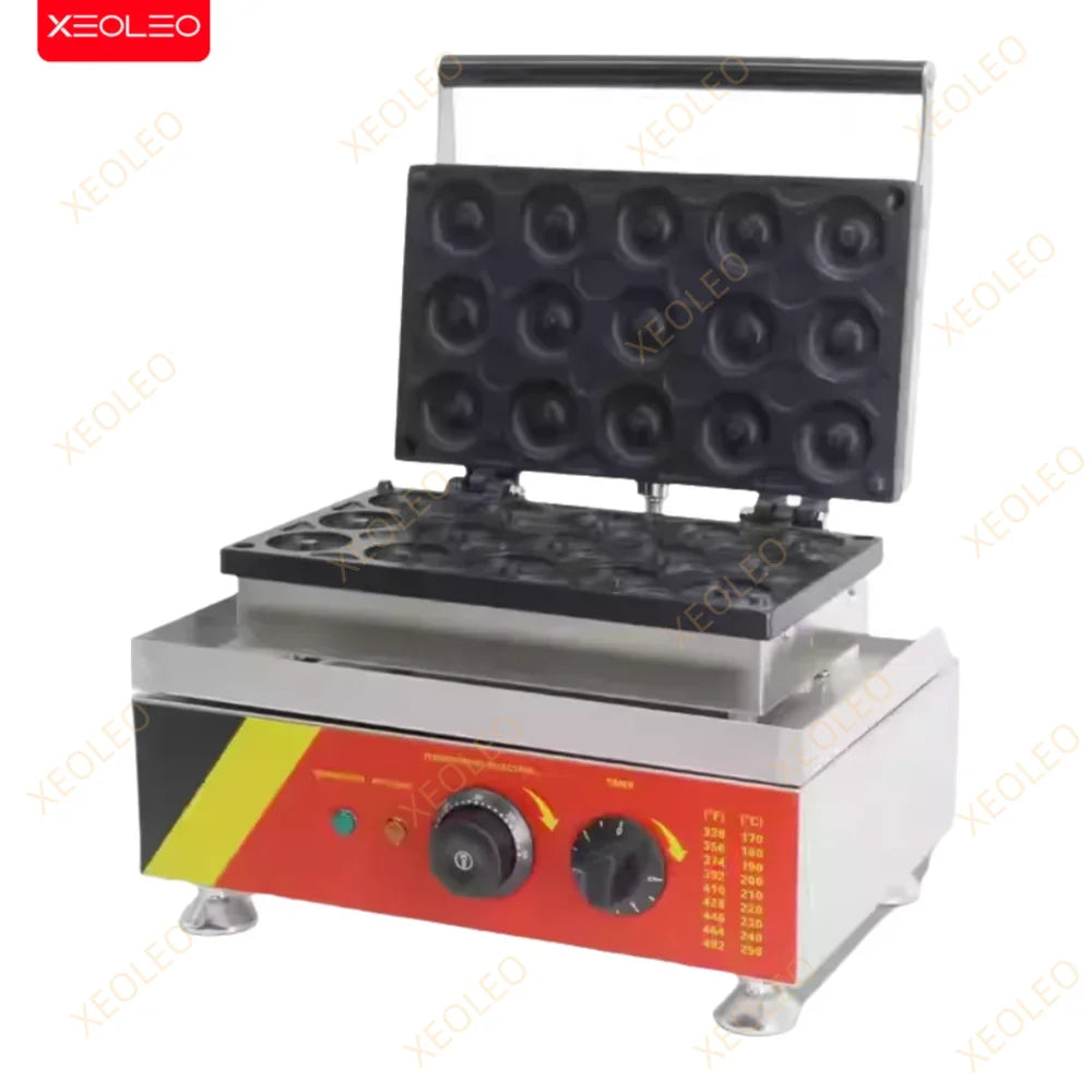 XEOLEO Electric Donut Maker 1500W/15PCS Kitchen Waffle Doughnut Machine With Non-stick Home Donut Baking And Dessert Makers - ElectronAge