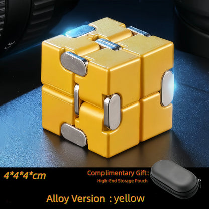 Alloy&Plastic Infinity Cube Fidget Toy Ultra-Durable Sensory Stress Reliever for Adults & Kids Anxiety Relief Gift