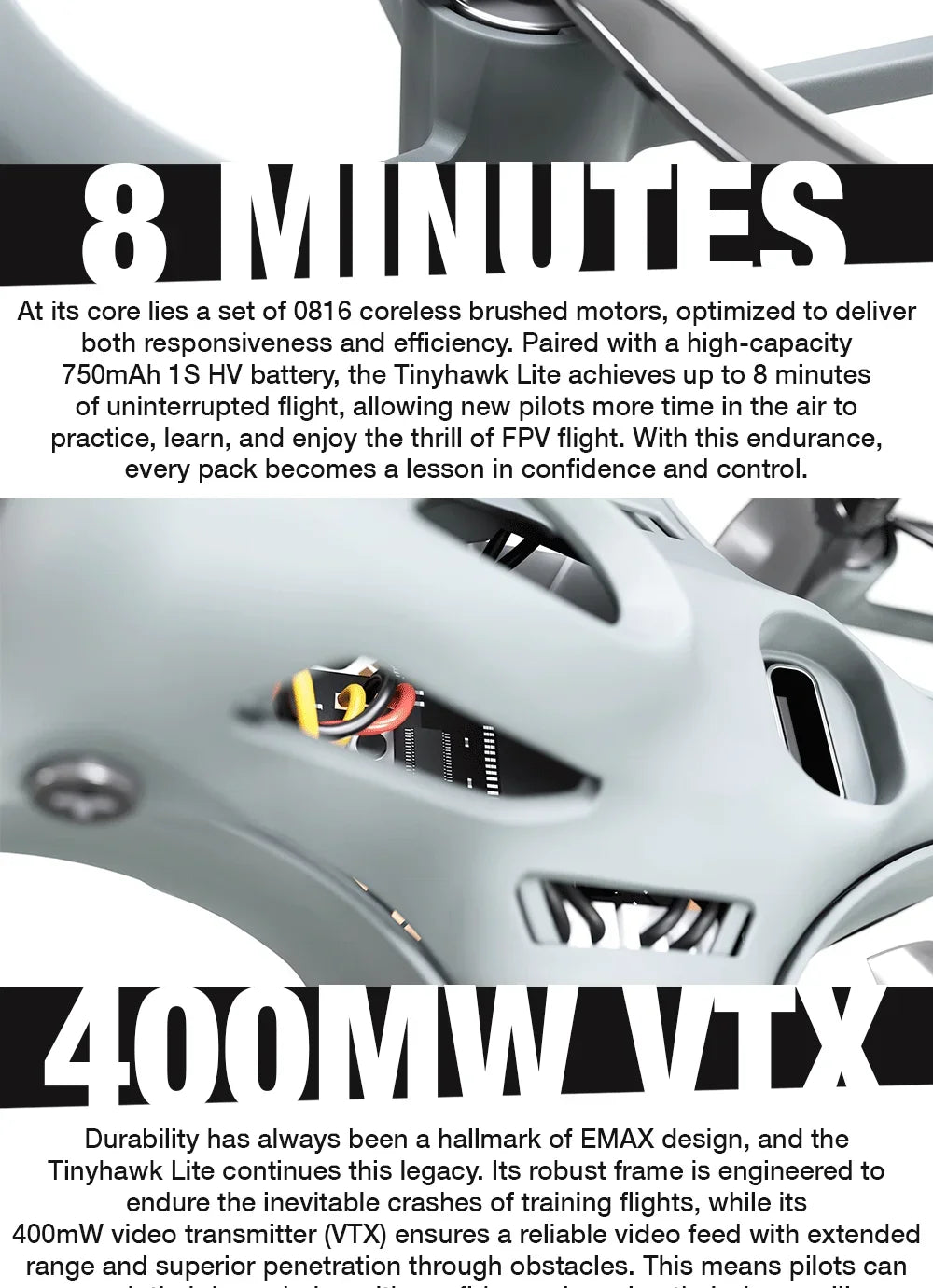 Emax USA Tinyhawk Lite BNF RTF FPV Racing Drone - ElectronAge