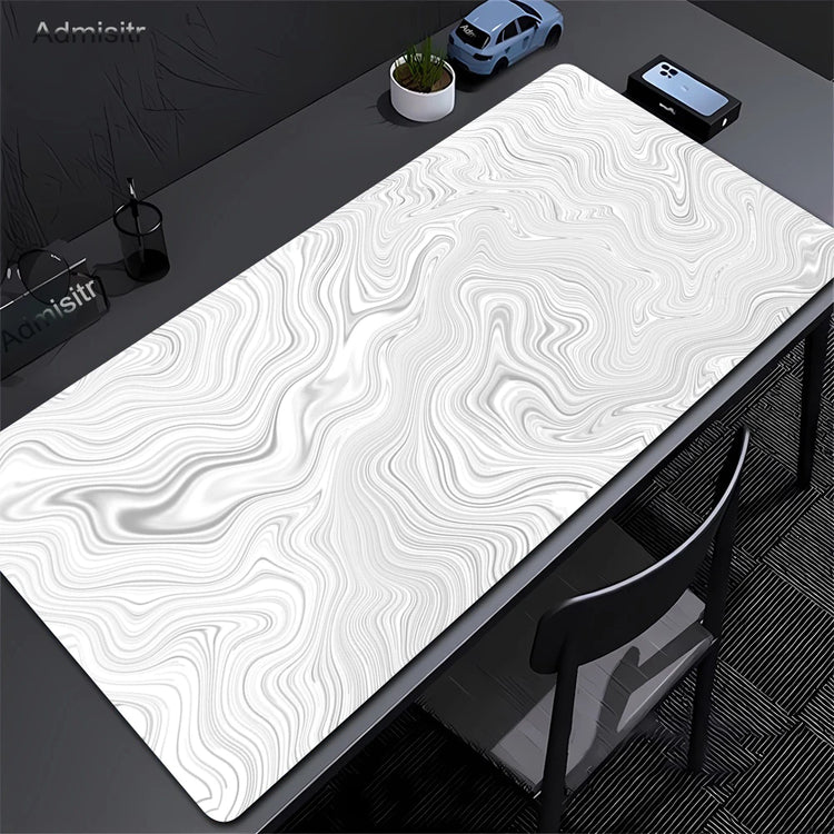 Admisitr XXL Desk Mat Black And White Strata Liquid Mousepad - ElectronAge