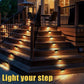 Warm White LED Solar Step Lamp Path Stair Outdoor Garden Lights