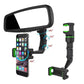 Car Rearview Mirror Phone Holder 360° Rotatable and Retractable Car Phone Mount Multifunctional Rear View Mirror Holder
