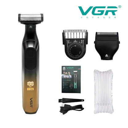 VGR Electric Shaver Rechargeable Shaving Machine Portable Beard Trimmer IPX6 Waterproof Face Shaver Safety Trimmer for Men V-361