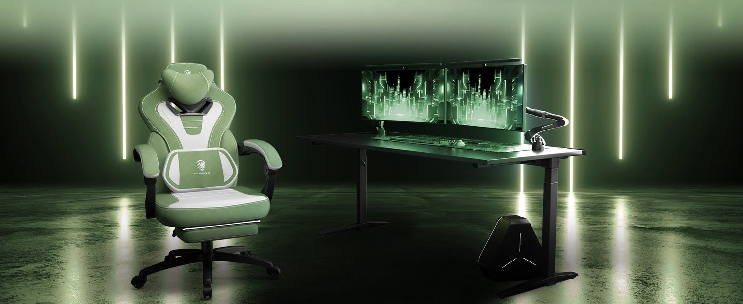 Dowinx Fabric Gaming Chair with Footrest - ElectronAge