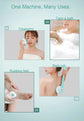 5 in 1 Electric Shower Cleaning Brush Set Rechargeable Long Handle Silicone Back Rubbing Brush for Bath Body Cleaning & Massage