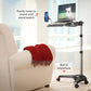 Adjustable Rolling Laptop Stand with Mouse Tray and Phone Holder