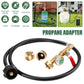 Propane Tank Refill Adapter Propane Bottle Connector With Glow In The Dark Gauge Brass Connector With Hose For Outdoor Stove BBQ