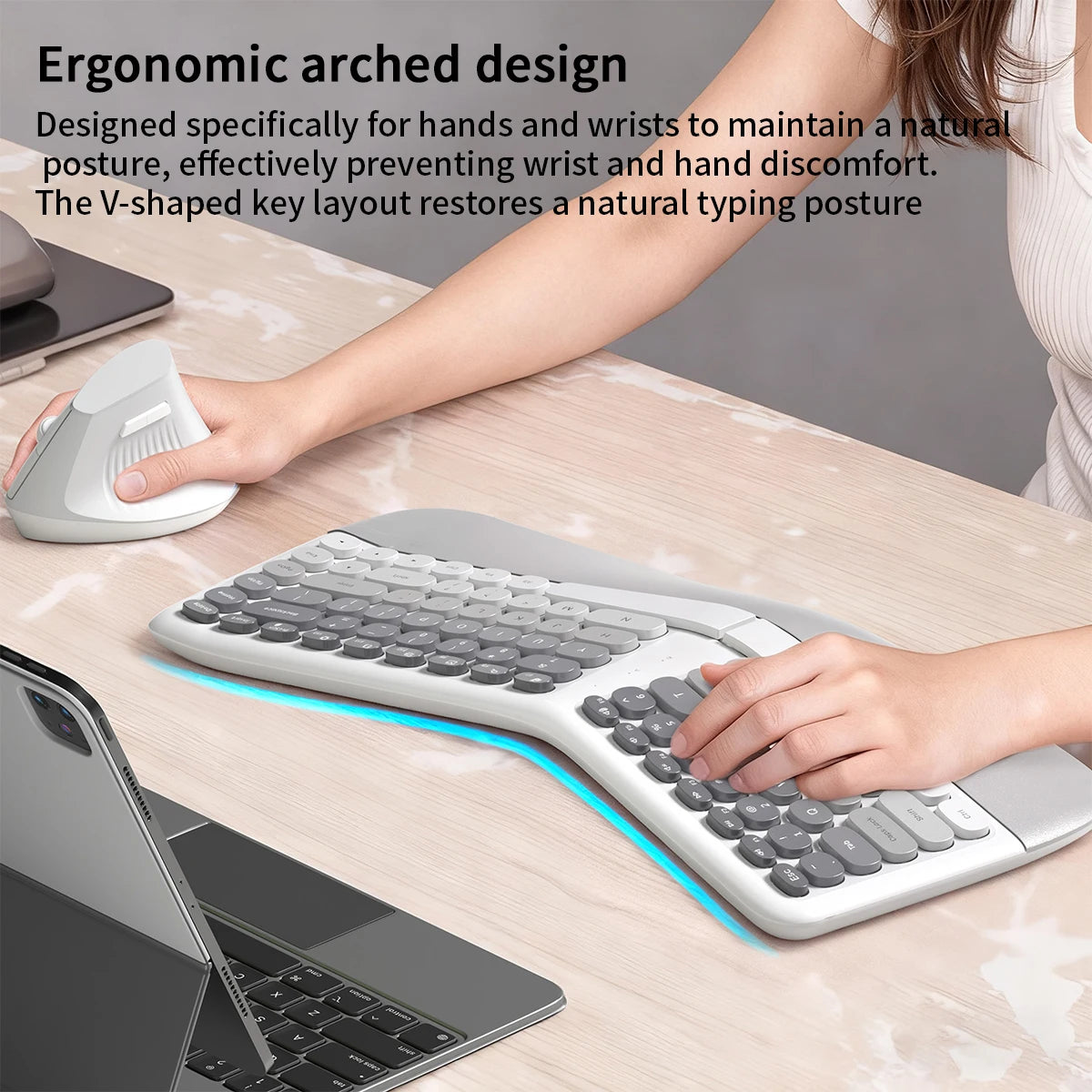 MOFii Ergonomic Keyboard and Mouse Combo - ElectronAge