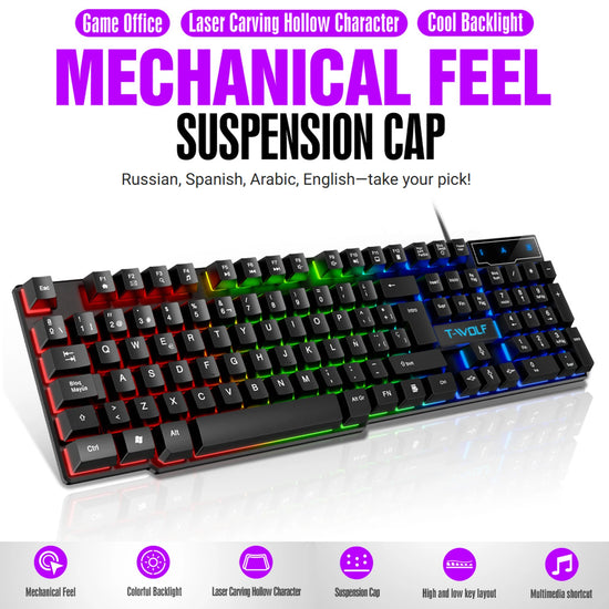 FUYUMY Mechanical feel Gaming Keyboard - ElectronAge