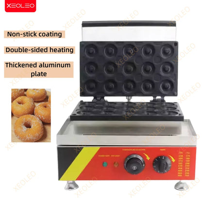 XEOLEO Electric Donut Maker 1500W/15PCS Kitchen Waffle Doughnut Machine With Non-stick Home Donut Baking And Dessert Makers - ElectronAge