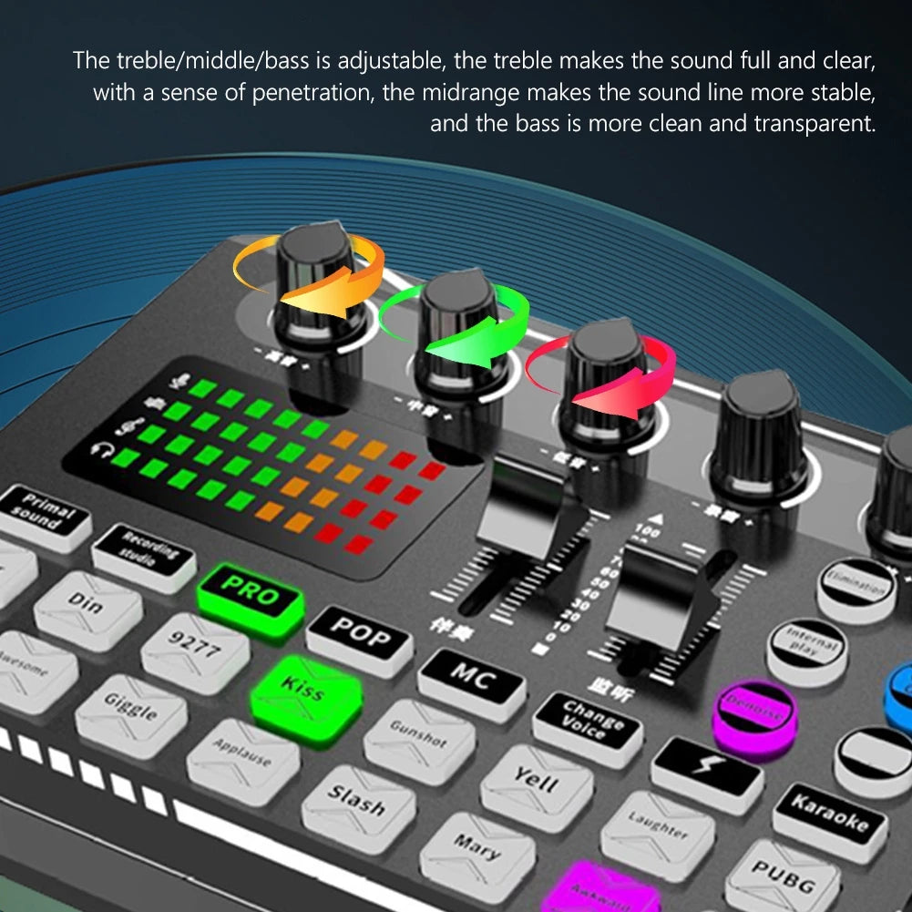 UV color stripe/dynamic microphone professional audio mixer - ElectronAge