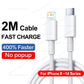 40W PD Fast Charging USB C Charger For iPhone 16 15 14 8 7 Plus 13 12 11 Pro XS Max XR XS X USB Type C Charger Cable Accessories