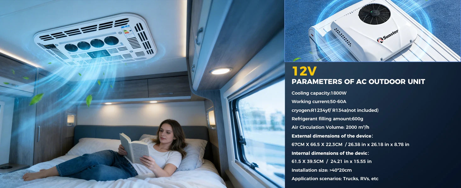 RV Rooftop Parking Air Conditioner 12V/24V DC - ElectronAge