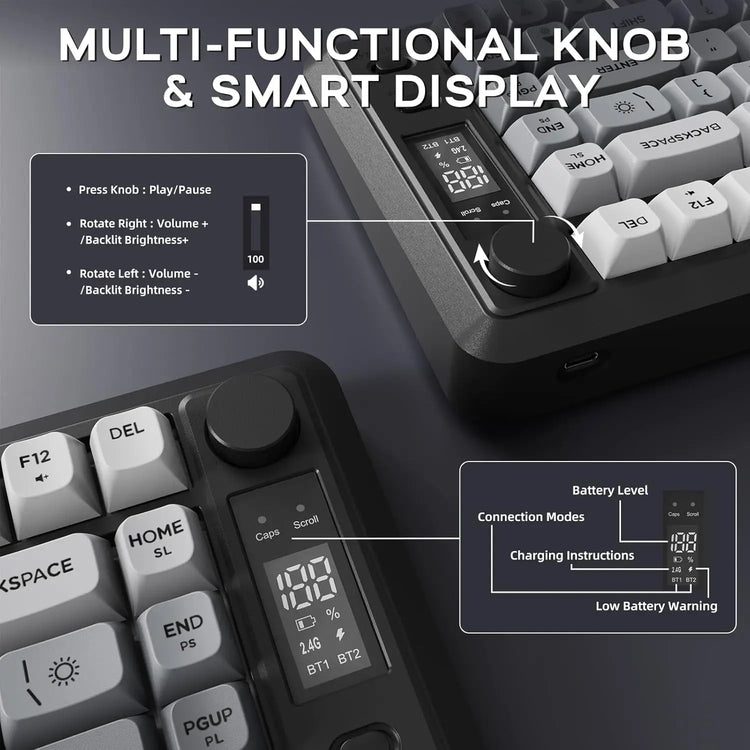 ATTACK SHARK M75 Wireless Membrane Gaming Keyboard - ElectronAge