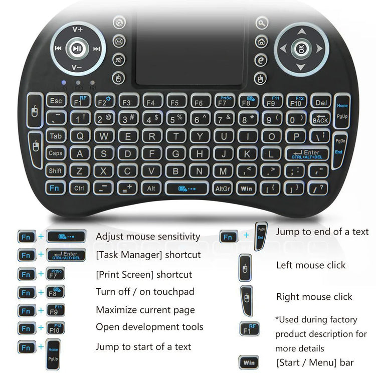 Backlit Mini Wireless Keyboard - ElectronAge