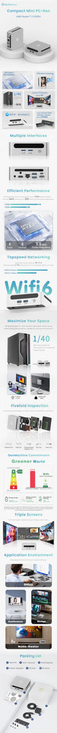 AMD Ren5000 5300U 5475U 5600H 5625U Windows 11 Ryzen DDR4 3200Mhz Wifi6 HDMI Mini PC Diy Gaming Computer GenMachine Mini PC