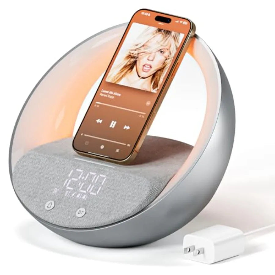 Bluetooth Alarm Clock, Sunrise Simulation Wake Up Night Light - ElectronAge