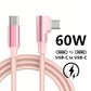 90 Degree Elbow USB C Fast Charge Cable For iPhone 17 16 15 Pro Max Samsung Xiaomi Redmi POCO OnePlus Nylon Braided Type C Cable