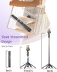 Auto Face Tracking Tripod with Light, 360 Rotation Phone Stand & Remote for Android Selfie Stick, Vlog Black