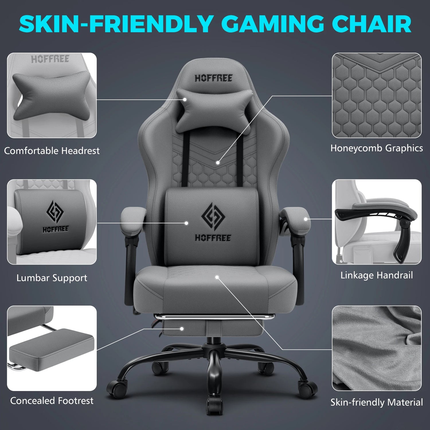 Gaming Chair with bluetooth Speakers - ElectronAge