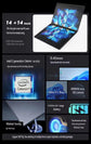 14 inch+14inch touch Dual Screen Laptop Intel N100 Processor Gaming Laptop DDR4 16GB 1TB SSD Notebook Computer