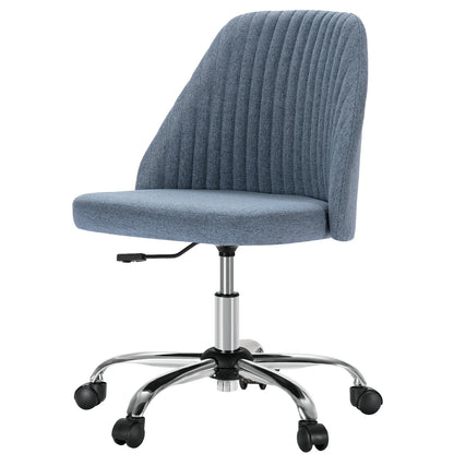 MCQ Armless Ergonomic Fabric Office Chair with 360° Swivel - ElectronAge