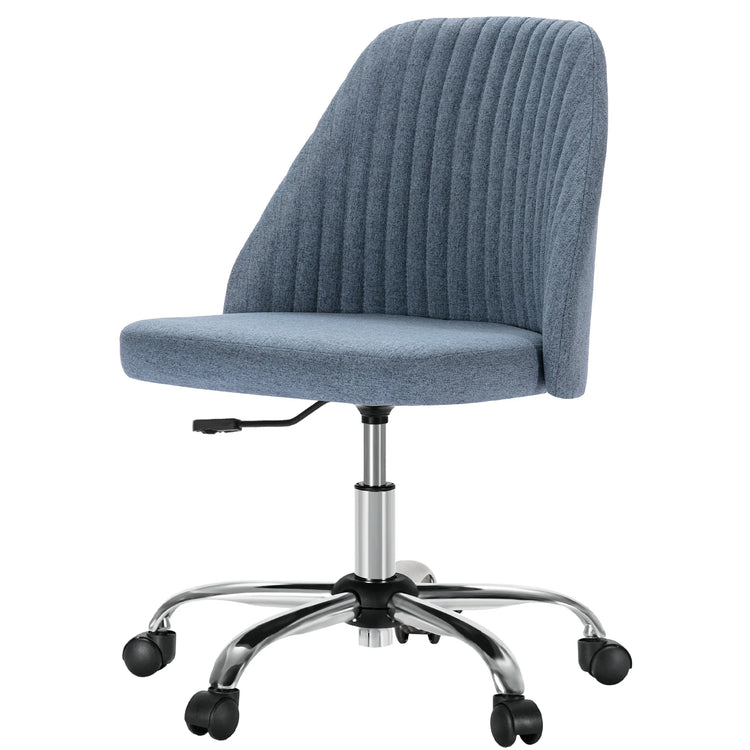 MCQ Armless Ergonomic Fabric Office Chair with 360° Swivel - ElectronAge